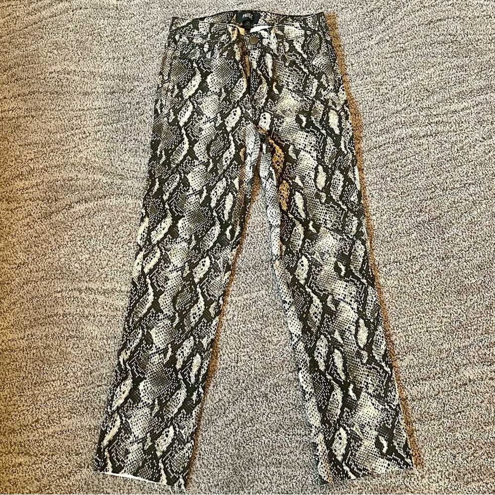 Paige Snake Print Straight Leg Pants